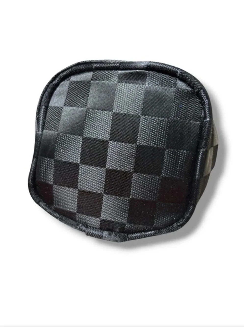 OPUX Checkered Black Insulated Wine Bottle Carrier Bag Adjustable Strap